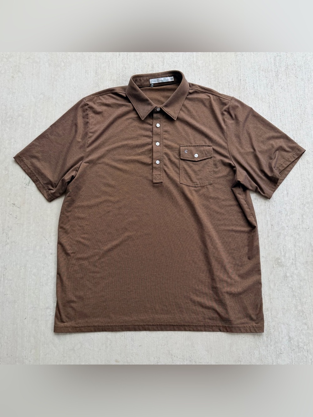 Criquet Polo Shirt Men Size 2XL Brown Old Money